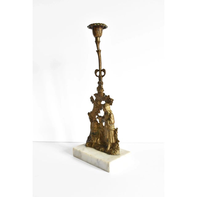 19th Century Victorian Gold Ormolu Candle Holder For Sale - Image 4 of 9
