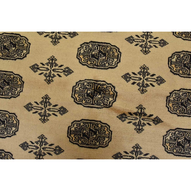 Textile Bokhara Rug 5’2” X 7’8” Beige Wool Tribal Hand-Knotted Oriental Carpet For Sale - Image 7 of 12