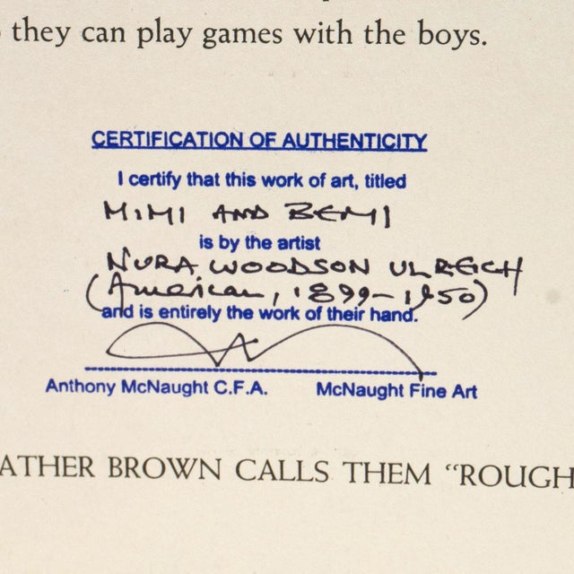 'Mimi and Bemi' by Nura Ulreich, Art Deco Woman Artist, Modernism, Salon D'Automne, Paris, 1943 For Sale - Image 10 of 11