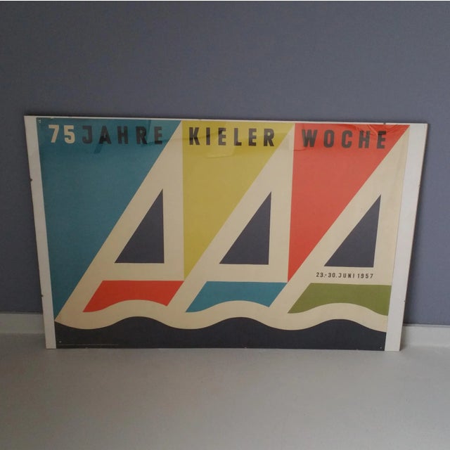 Paper Vintage German Poster by Gert Brunck for Graphische Werke Germania Druckerei AG, 1957 For Sale - Image 7 of 7