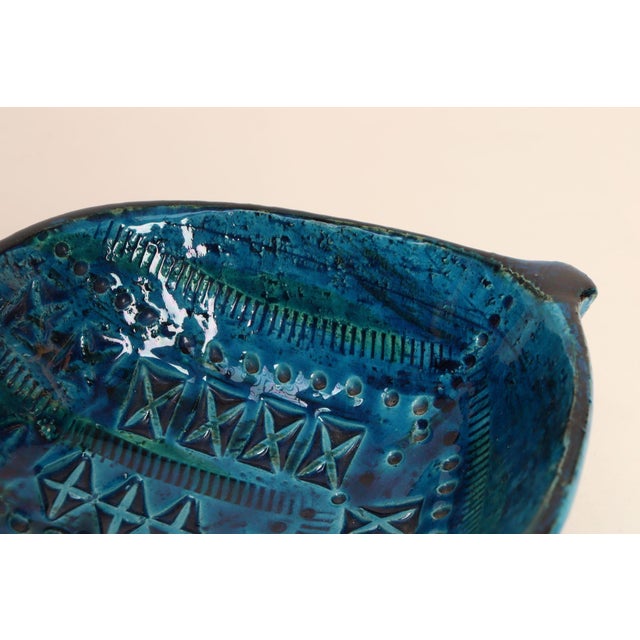 Italian Rimini Blu Glazed Leaf-Form Ceramic Vide Poche by Aldo Londi for Bitossi For Sale - Image 13 of 18