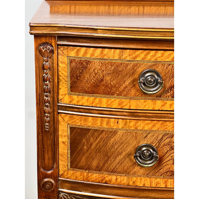 Early 20th Century Vintage Federal Style Bow Front Mahogany Sideboard by Paine Furniture Boston For Sale - Image 5 of 10
