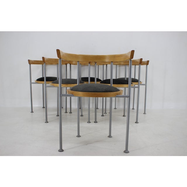 Dining Chairs by Borge Lindau for Bla Station, Sweden, 1990s, Set of 6 For Sale - Image 4 of 18