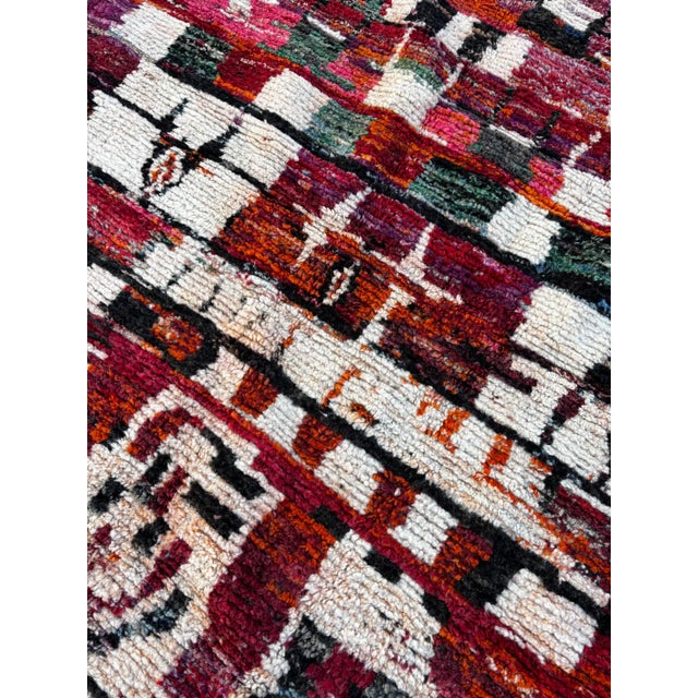Textile Colorful Geometric Moroccan Wool Rug For Sale - Image 7 of 8