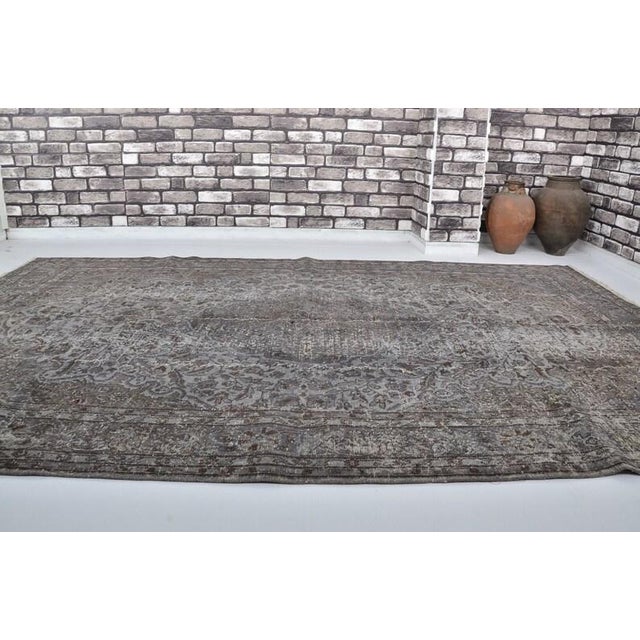 Textile Vintage Turkish Rug, Japandi Style Minimalist Area Rug For Sale - Image 7 of 10