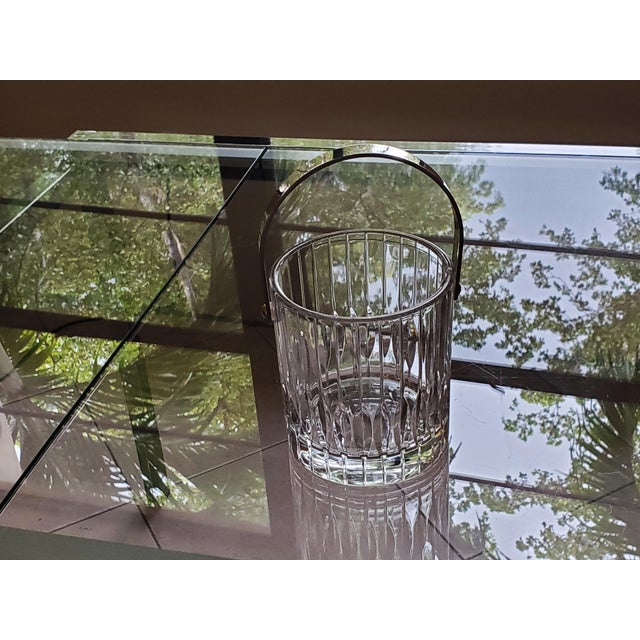 Mikasa Vintage Mikasa Crystal Park Lane Pattern Ice Bucket With Detachable Handle For Sale - Image 4 of 11