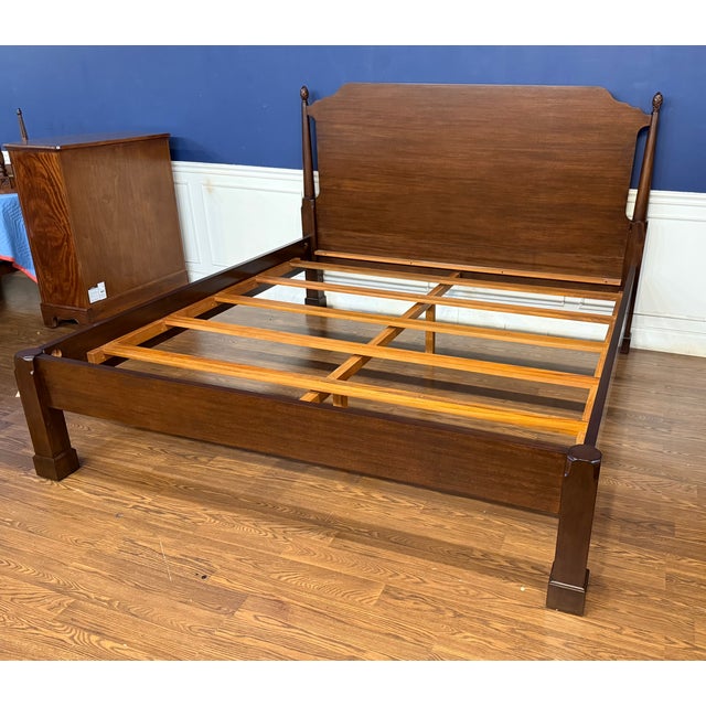 Traditional Traditional Mahogany King Size Low Post Bed by Leighton Hall - Showroom Sample For Sale - Image 3 of 6