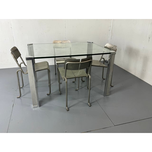 Rectangular Metal, Chrome, and Glass Dining Table from Peter Ghyczy, 1980s For Sale - Image 11 of 13