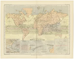 Wind and Hurricane Map by A.K. Johnston, 1852