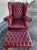 Burgundy Vintage Carolina Leather House Oxblood Tufted Chesterfield Sofa, Wingback Chair & Ottoman - 3 Piece Set For Sale - Image 8 of 18