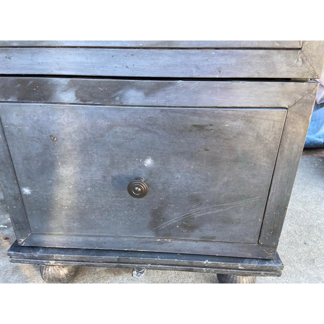 Rh Restoration Hardware Annecy Metal Wrapped Zinc Desk With Patina For Sale In Sacramento - Image 6 of 12