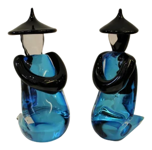 Chinese Made of Murano Glass by Roberto Beltrami - a Pair