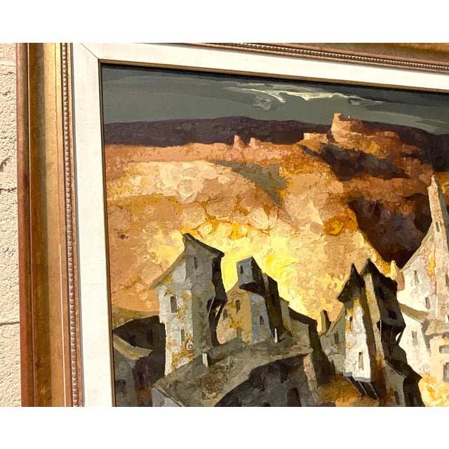 Vintage Boho 70s Original Abstract Oil Painting on Canvas Signed For Sale - Image 11 of 12