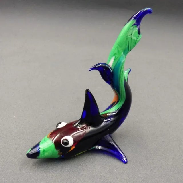 1960s Multi-Colored Murano Glass Shark, Italy, 1960s For Sale - Image 5 of 8
