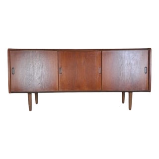 Teak Sideboard with Three Sliding Doors, Denmark, 1960 For Sale