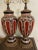 Empire French Black Red Gold Gilt Decoration Lamps - a Pair Done in beautiful colors They are stunning They just elevate...