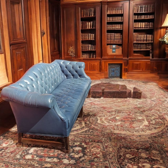 Traditional Vintage Carmel Back Chesterfield Leather Sofa by Classic Leather For Sale - Image 3 of 5