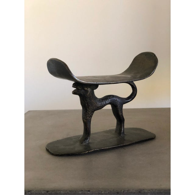 Late 20th Century Solid Leopard Bronze Stool Sculpture For Sale - Image 13 of 13