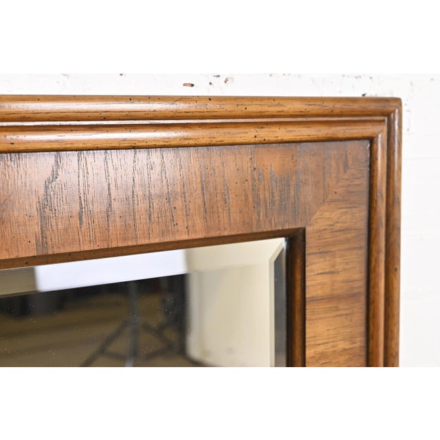 Drexel Heritage Modern Large Walnut Framed Beveled Mirror For Sale In South Bend - Image 6 of 10