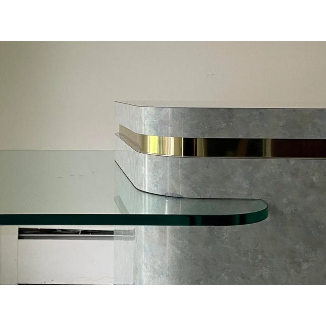 Postmodern Springer Style Tri-Level Console Table For Sale - Image 10 of 11