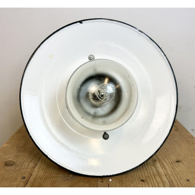 Grey Cast Aluminium Explosion Proof Pendant Lamp with Enameled Shade from Elektrosvit, 1970s For Sale - Image 18 of 18