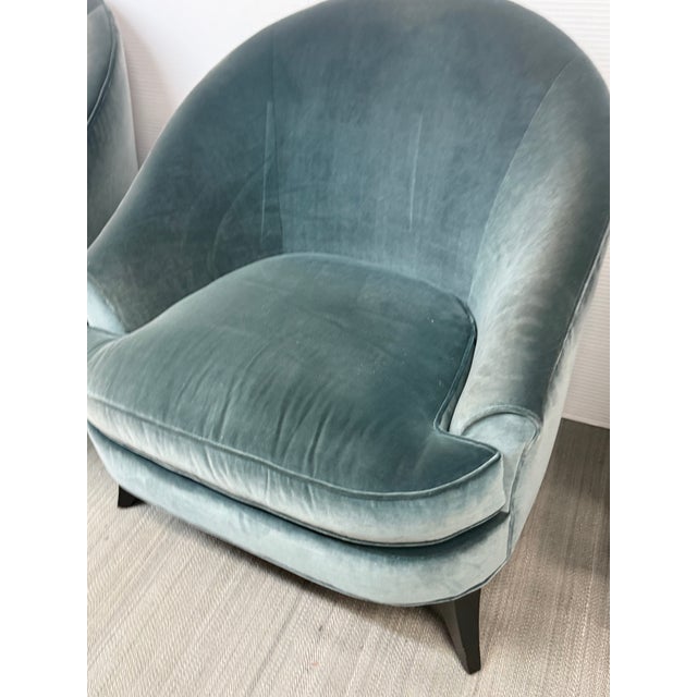 Traditional Richard Mishaan for Bolier & Co. Velvet Club Chairs, Pair For Sale - Image 3 of 12