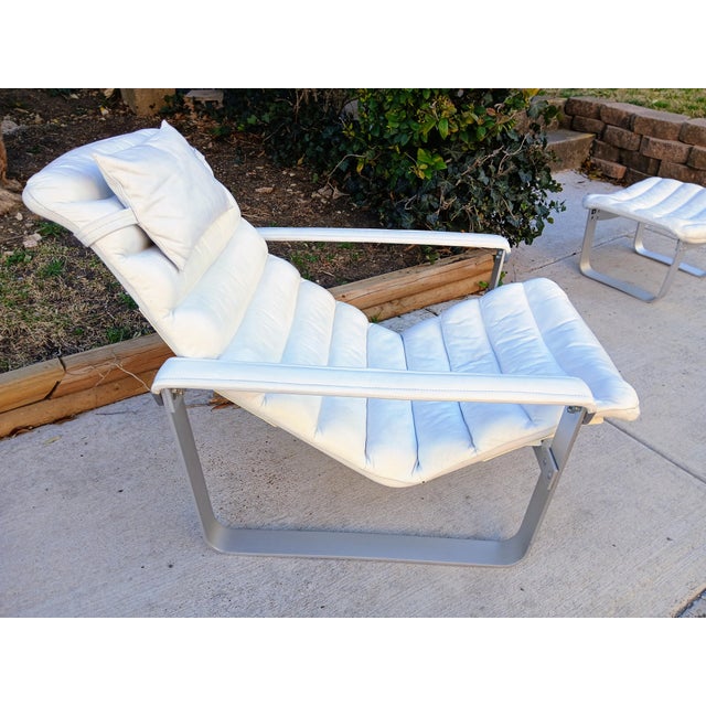 Metal 1960s Mid Century "Pulkka" Lounge Chair and Foot Stool by Ilmari Lappalainen For Sale - Image 7 of 12