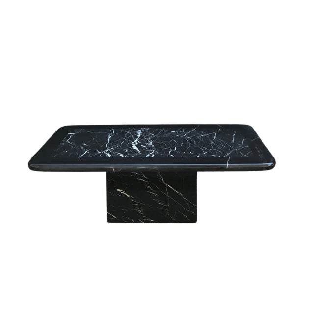 Postmodern Vintage Postmodern Black Marble Coffee Table For Sale - Image 3 of 13