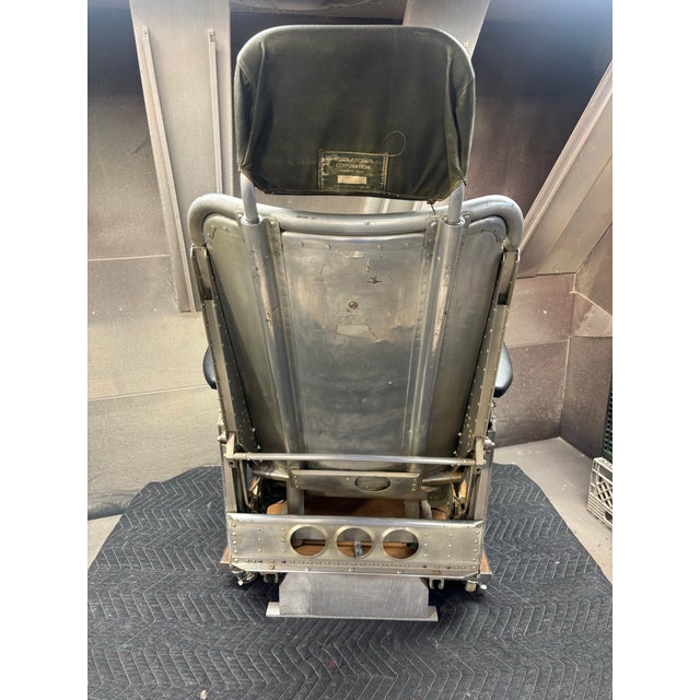 Mid 20th Century American Military Aluminum Aircraft Seat With Weber Headrest For Sale - Image 4 of 12