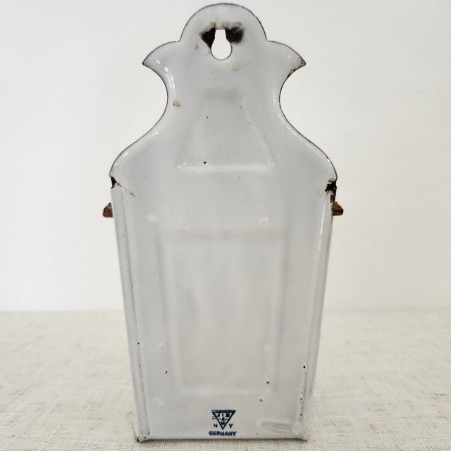 Vintage German Enamel Salt Box Cellar For Sale - Image 10 of 10