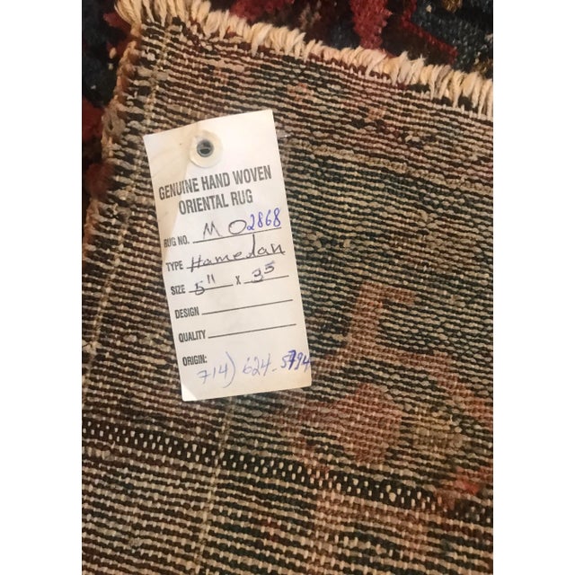 1910s Antique Hamedan Rug-5’11” X 3’5” For Sale - Image 12 of 13