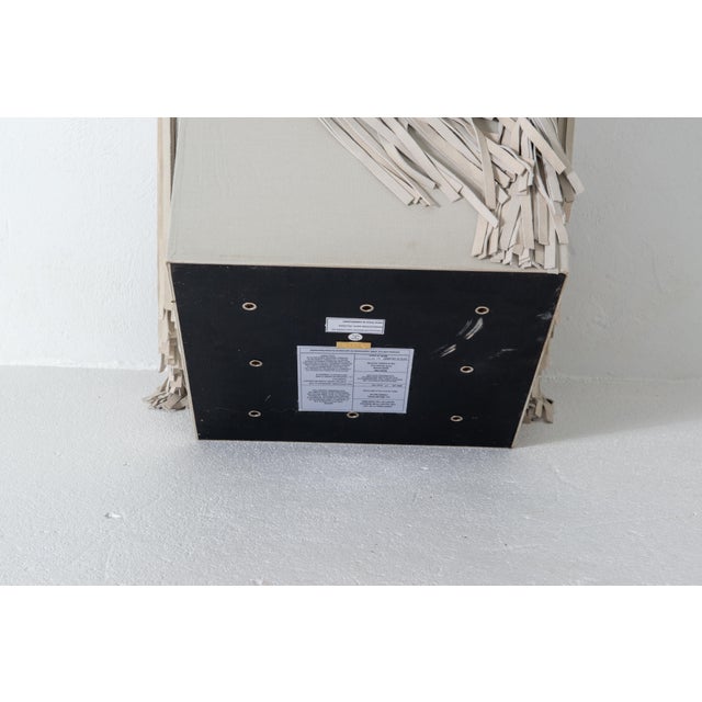 Mid-Century Modern Mod Square Suede Ottoman by Made Goods, Off-White with Fringe, India For Sale - Image 3 of 13