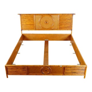 E. Murio Malacca Rattan Cane Bed Frame For Sale