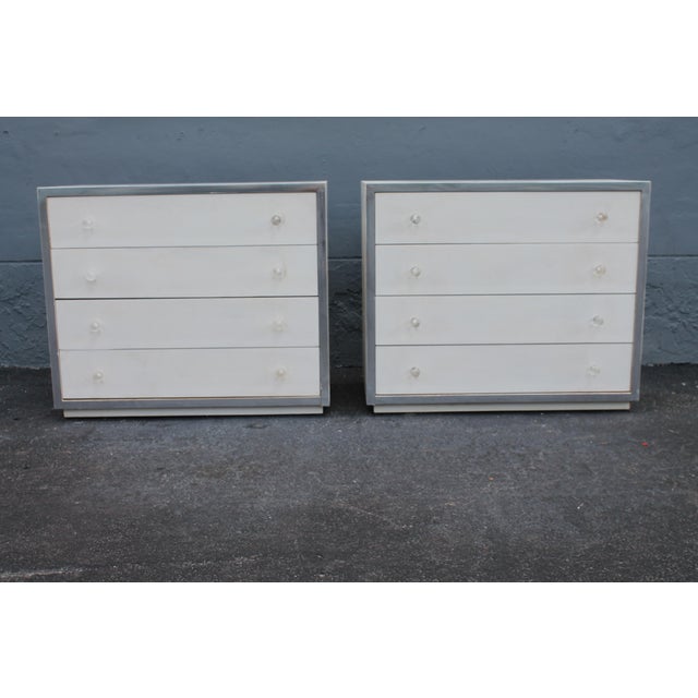 1970s Mid Century Modern Ultra White Bachelors Chests/ Large Nightstands a Pair Chairish