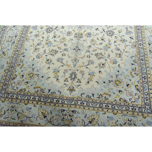 Textile Hand-Knotted Oriental Rug Kashan Kork Rug in Pastel Shades & Fine Pile Wool For Sale - Image 7 of 13