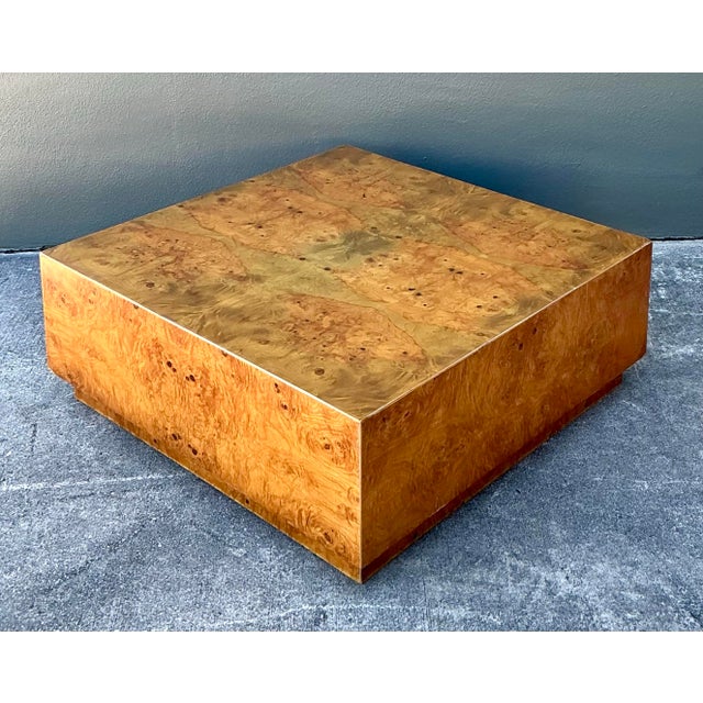 Vintage Book Matched Burl Wood Coffee Table For Sale - Image 10 of 12