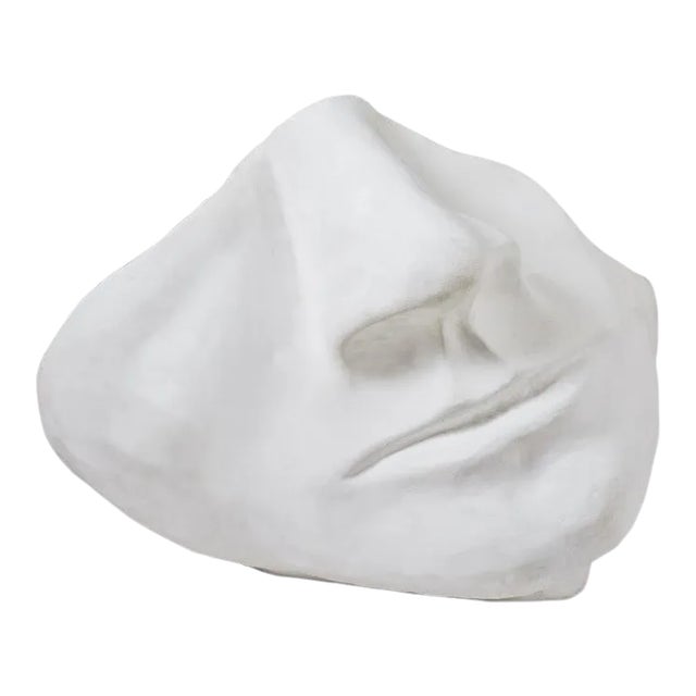 Contemporary Blue Carreon Roman Ruin-Style Face Sculpture For Sale