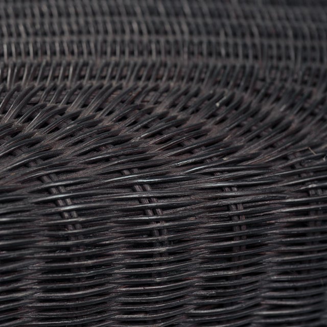 Set of Sculptural Rattan Tripod Armchairs, 1980s For Sale - Image 9 of 18