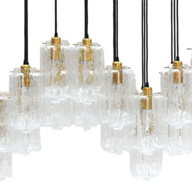 Modern Italian Murano Glass and Brass Suspension Lamp For Sale - Image 4 of 9