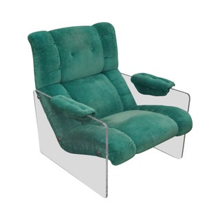 Mid-Century Lucite Frame Floating Lounge Chair For Sale