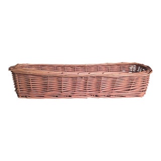 Vintage French Country Wicker Baguette Bread Basket For Sale