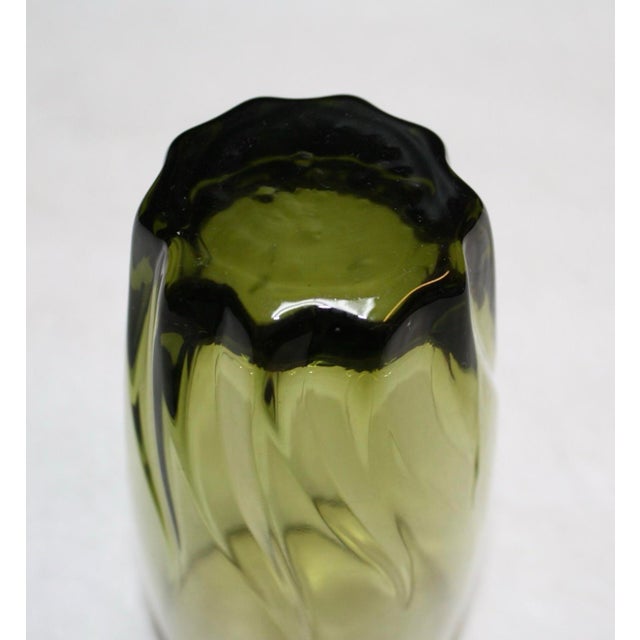 1960s Anchor Hocking Drinking Glasses in Central Park Ivy Green Swirl Pattern - Set of 4 For Sale - Image 9 of 9