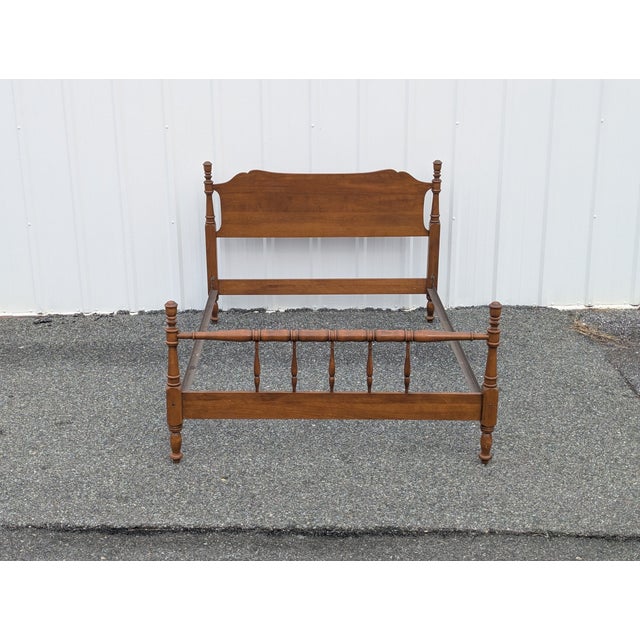 Traditional Vintage Traditional Solidwood Full Spindle Bed Frame For Sale - Image 3 of 10