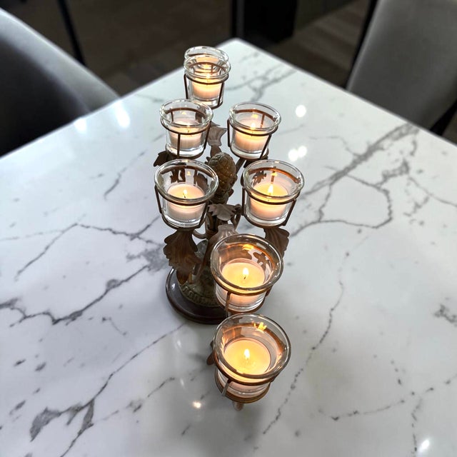Late 20th Century Low Profile Candelabra Centerpiece For Sale - Image 5 of 10