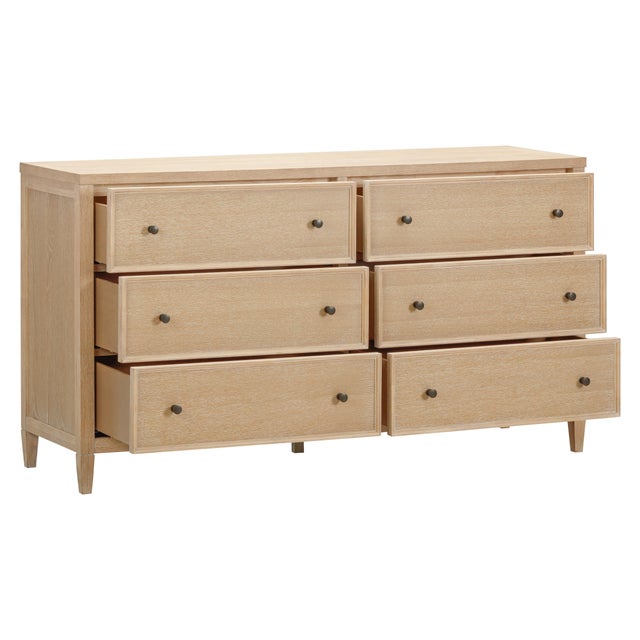 Tan Bristol Park Whitewashed Oak Wood Dresser For Sale - Image 8 of 9