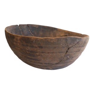 Antique African Hand Carved Wooden Bowl For Sale