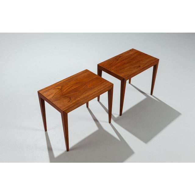 Brown Nesting Tables in Teak attributed to Severin Hansen for Haslev, Denmark, 1960, Set of 3 For Sale - Image 8 of 14