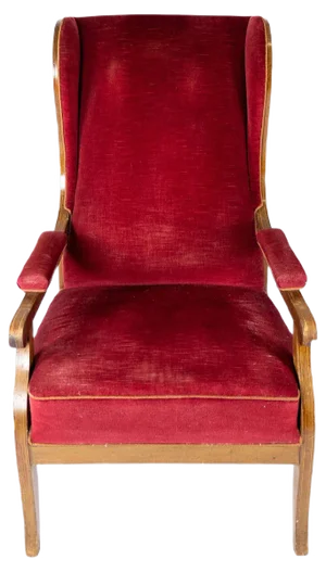 Red Velvet and Mahogany Armchair by Frits Henningsen