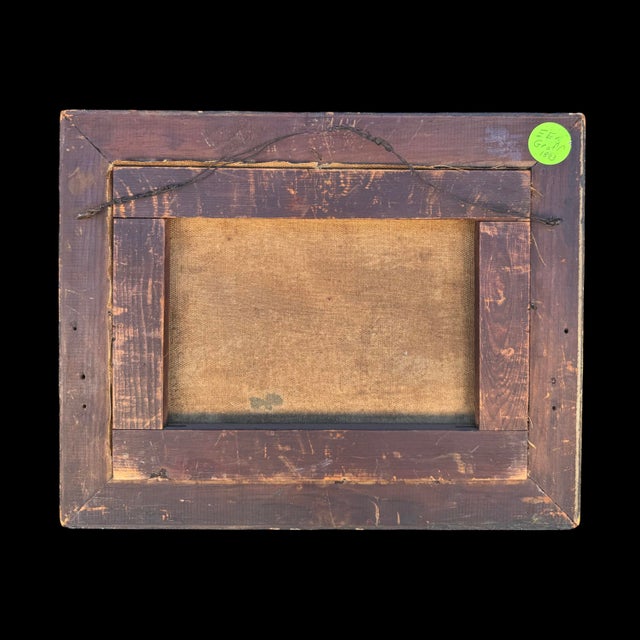 Antique Early American S. E. Groff Landscape Oil Painting of Mountain Cabin Scene W/ Original Gold Frame For Sale - Image 10 of 10