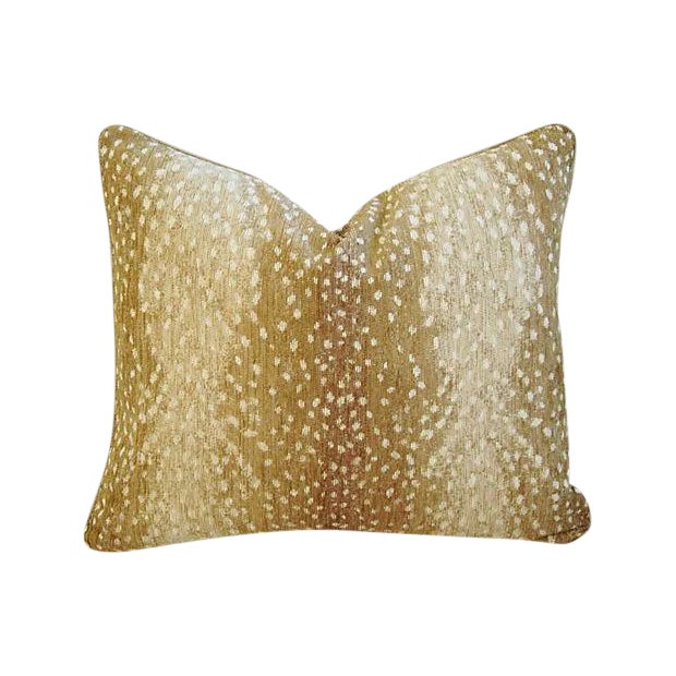 Antelope Deer Fawn Velvety Chenille Down/Feather Pillow 21" x 18" For Sale